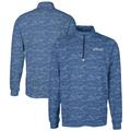 Men's Cutter & Buck Navy Pennsylvania Quakers Big Tall Traverse Camo Print Stretch Quarter-Zip Pullover Top