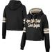 Women's Colosseum Black Army Knights Retro Cropped Pullover Hoodie