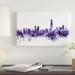 East Urban Home 'Hong Kong Skyline' by Michael Tompsett Graphic Art Print on Wrapped Canvas Canvas, in Black/Indigo/Pink | Wayfair
