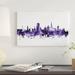 East Urban Home Rostock, Germany Skyline by Michael Tompsett - Wrapped Canvas Gallery Wall Print Canvas/Metal in Black/Blue/Pink | Wayfair