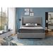 Ebern Designs Leavon Solid Wood & Platform Bed Wood & /Upholstered/Linen in Gray | 54.5 H x 61.8 W x 84.3 D in | Wayfair