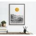Corrigan Studio® Blake Black Yellow Mountain Range Silhouette Framed Printed By Cat Coquillette 18X24 Natural in Gray/White/Yellow | Wayfair