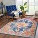 Istanbul 9' x 12' Navy/Red/Fuchsia/Ivory/Gold/Navy/Turquoise/Aqua Area Rug - Hauteloom