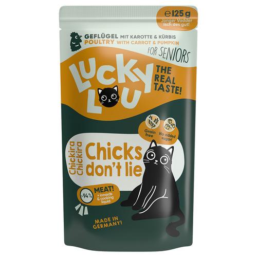 16x 125g Lucky Lou Senior Geflügel Katzenfutter nass