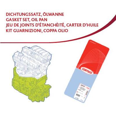 CORTECO Dichtungssatz, Kurbelgehäuse mit Wellendichtring-Kurbelwelle für OPEL 1606222 427147P Image