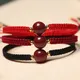 Bracelet porte-bonheur rouge cinabre naturel chaîne porte-bonheur corde d'amitié tressée pour