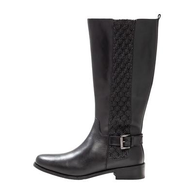 Weitschaftstiefel SHEEGO "Große Größen", Damen, Gr. 37, XL-Schaft, schwarz, Obermaterial: 100% Leder, klassisch, Schuhe,