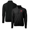 Men's Cutter & Buck Black Nebraska Huskers Big Tall Cascade Eco Sherpa Fleece Quarter-Zip Jacket