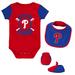 Newborn & Infant Red/Royal Philadelphia Phillies Little Champ Three-Pack Bodysuit Bib Booties Set