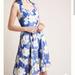 Anthropologie Dresses | Anthropologie 4 Camellia Floral Button Dress | Color: Blue | Size: 4