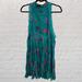 Free People Dresses | Free People Teal Tropical Floral Chemise Slip Dress | Color: Green/Purple | Size: Sp