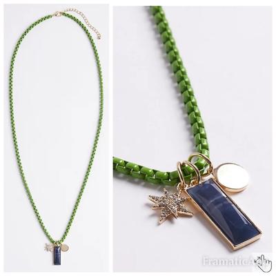 Torrid Jewelry | 2/$20 Nwt Torrid Charms And Bar With Green Chain | Color: Blue/Green | Size: Os