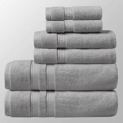 Plume Feather Touch Bath Towel Set Six Piece Set, Six Piece Set, Gray