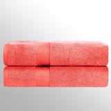 Caress Bath Towels Set of Two, Set of Two, Coral