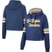 Women's Colosseum Navy West Virginia Mountaineers Retro Cropped Pullover Hoodie