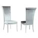 Rosdorf Park Mandeville Upholstered Side Chair Upholstered, Stainless Steel in Gray | 44.09 H x 19.69 W x 28.35 D in | Wayfair