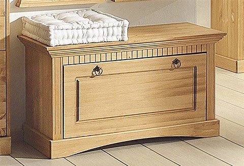 Schuhtruhe HOME AFFAIRE "Rustic", beige (natur), B:90cm H:49cm T:38cm, FSC-zertifiziertes Massivholz, Truhen, aus massiver Kiefer, Sitzhöhe 49 cm, mit Kassettenoptik
