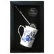 Blue willow pattern bone china mug with stainless steel tea infuser gift boxed