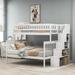 Harriet Bee Dossena Twin Over Full Standard Bunk Bed w/ Shelves Wood in White | 65.3 H x 54.5 W x 91.7 D in | Wayfair