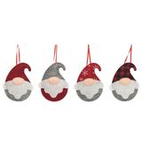 Transpac Polyester 5 in. Multicolored Christmas Rustic Gnome Ornament Set of 4