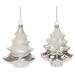 Transpac Glass 5 in. Multicolored Christmas Tree Ornament Set of 2