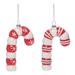 Transpac Glass 5.75 in. Multicolored Christmas Candy Cane Ornament Set of 2