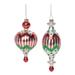 Transpac Glass 7.75 in. Multicolored Christmas Merry Ornament Set of 2