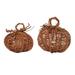 Transpac Natural Fiber 9.84 in. Orange Harvest Twine Pumpkin Decor Set of 2