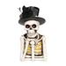 Transpac Resin 14 in. Multicolored Halloween Light Up Top Hat Skeleton Decor