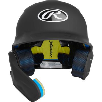 Rawlings Mach Matte Senior Baseball Batting Helmet with Adjustable Face Guard Black