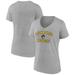 Women's Fanatics Branded Gray Milwaukee Brewers Heart and Soul V-Neck T-Shirt