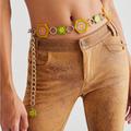 Free People Accessories | Nwt Free People Marlo Beaded Belt | Color: Green/Orange | Size: Os