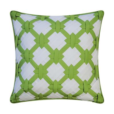 Edie @ Home Indoor/Outdoor 2-Tone Intricate Woven Decorative Throw Pillow 18X18, Leaf/White by Edie@Home in Leaf White