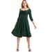 Plus Size Women's Sweetheart Swing Dress by June+Vie in Midnight Green (Size 22/24)