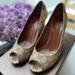 Gucci Shoes | Gucci Peep Toe Gg Supreme Canvas Sz 38 Shoe | Color: Brown/Tan | Size: Gucci 38/ Us 8