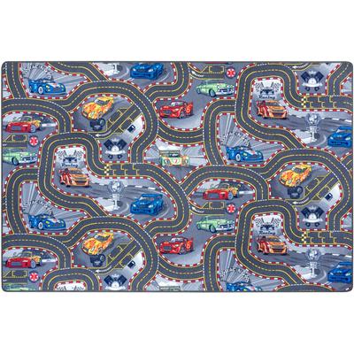 Kinderteppich HANSE HOME "Spielteppich Kinder", grau, B:140cm H:6,5mm L:200cm, Polyamid, Teppiche, Kurzflor, Kinderzimmer, Teppich, Auto, Straßen, Schlafzimmer Image