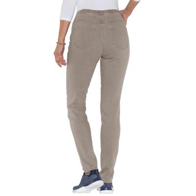 Jeansjeggings CLASSIC BASICS, Damen, Gr. 24, Kurzgrößen, grau (taupe), 98% Baumwolle, 2% Elasthan, unifarben, lang, Jeans Image