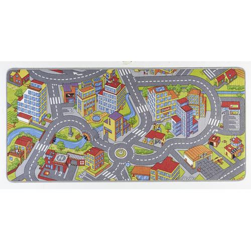 Kinderteppich HANSE HOME ""Smart City"" Teppiche Gr. B: 140cm, 0,65mm, L: 200cm, bunt (grau/mehrfarbig) Kinder Kurzflor, Kinderteppich, Rutschfest, Spielteppich, Kinderzimmer