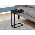 Accent Table / C-Shaped / End / Side / Snack / Storage Drawer / Living Room / Bedroom / Metal / Laminate / Black Marble Look / Contemporary / Modern - Monarch Specialties I 3604