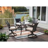 Hanover Traditions Dining Table Glass/Metal in Brown | 28 H x 42 W x 42 D in | Outdoor Dining | Wayfair TRAD42SQTBLG