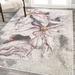 Gray 96 x 63 x 0.31 in Area Rug - Winston Porter Jahirah Modern Abstract Muted Flowers Pink/2 Ft. X 8 Ft. Runner Rug | Wayfair