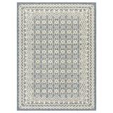 Blue/Gray 110 x 79 x 0.5 in Area Rug - Persian-rugs Floral Machine Woven Polypropylene Area Rug in Gray | 110 H x 79 W x 0.5 D in | Wayfair