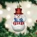 Old World Christmas Snowman Hanging Figurine Ornament Glass in Blue/Red/White | 3.5 H x 2.25 W x 2 D in | Wayfair 729343241801