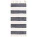 Brown 49 x 24 x 0.38 in Area Rug - RugPal Solid/Striped Carlotta Area Rug Dark Blue Color Cotton | 49 H x 24 W x 0.38 D in | Wayfair 1961012