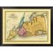 Global Gallery 'New York, Queens, Kings, Richmond counties, 1829' by David H. Burr Framed Graphic Art in Yellow | 30 H x 40 W x 1.5 D in | Wayfair