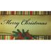 The Holiday Aisle® Heatherton Merry Christmas 27 in. x 18 in. Non-Slip Indoor Door Mat Synthetics in Brown/Green/White | Wayfair