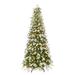 The Holiday Aisle® 7' 5" H Slender Green Pine Christmas Tree w/ 450 Lights, Metal in White | 43 W x 43 D in | Wayfair