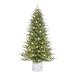 The Holiday Aisle® 7.5 Ft PE/PVC Potted Tree, 1534 Tips, 450 UL Clear Incandescent Lights in Green/White | 52 W x 16 D in | Wayfair