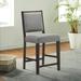 Winston Porter Knoxville Grey & Espresso Stool w/ Footrest Set Of 2 Wood/Upholstered in Brown/Gray | 40.75 H x 19 W x 23.75 D in | Wayfair