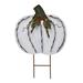 The Holiday Aisle® Yard Sign w/ Autumn Harvest Thanksgiving Pumpkin Yard Outdoor Decorations 17" Garden Stake in White | Wayfair